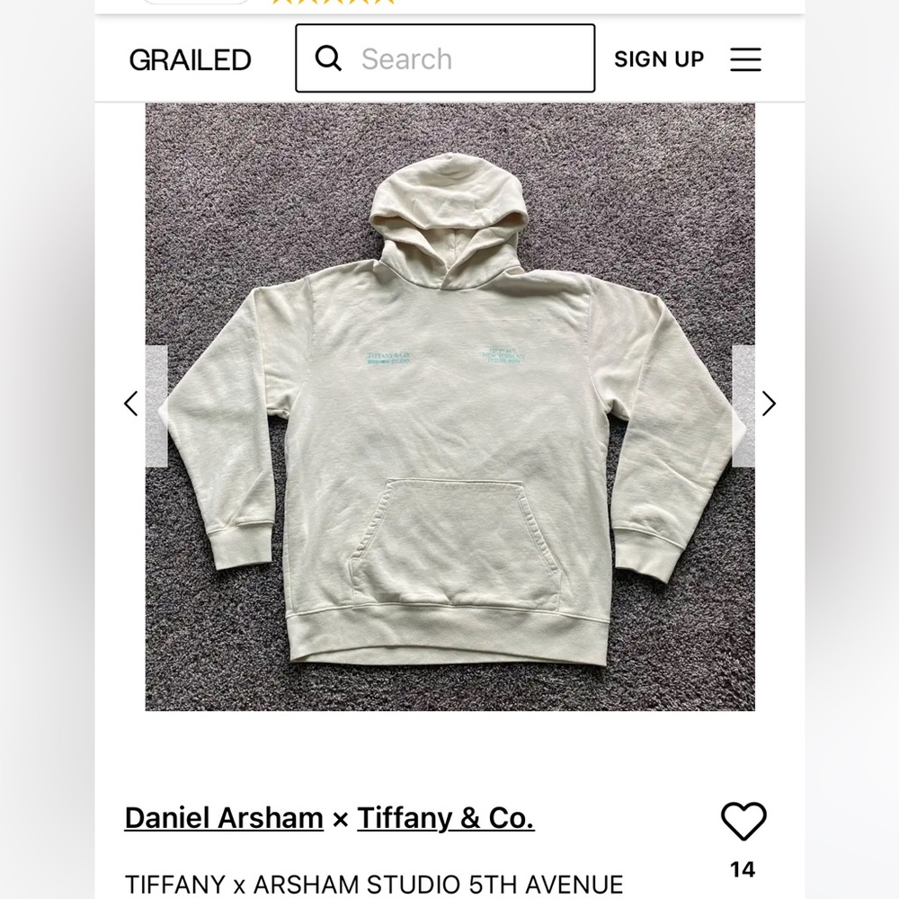 {Daniel Arsham X Tiffany & Co} 5th Avenue Cream Sweatshirt